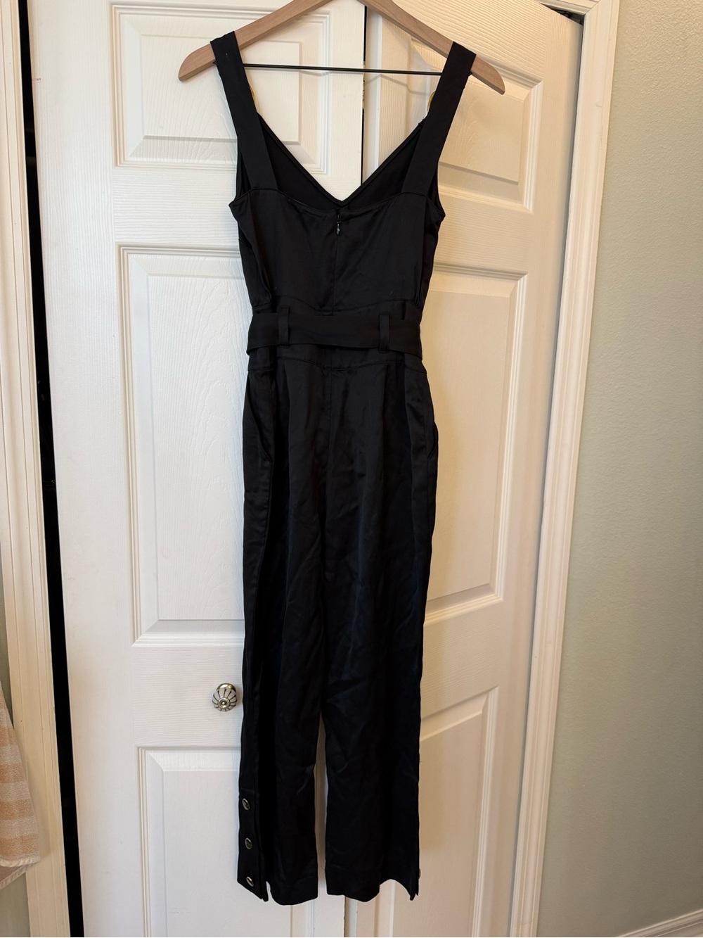 Derek Lam 10 Crosby Belted Linen Viscose Jumpsuit Black Size 00 Soft Luxe - Picture 10 of 12